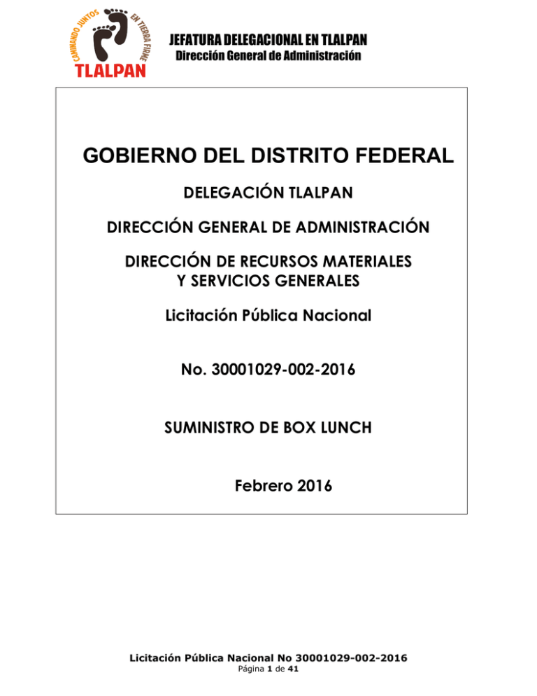 SUMINISTRO DE BOX LUNCH