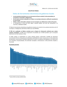 Boletín de prensa Índice de herramientas electrónicas de gobiernos locales