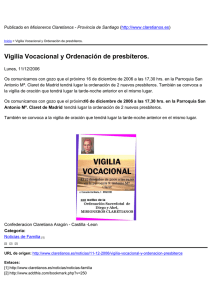Vigilia Vocacional y Ordenación de presbíteros.