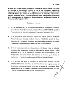 ACU-39-16 Acuerdo del Consejo General del Instituto Electoral del Distrito Federal, ... se  aprueba  la  convocatoria  dirigida ...