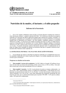 Nutrición de la madre, el lactante y el niño pequeño