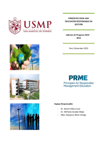 Informe de Progreso PRME USMP 2014 - 2015 - View Report