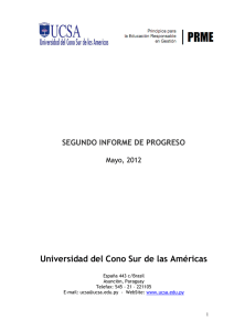 Informe de Progreso PRME de la Universidad del Cono Sur de las Am ricas - View Report