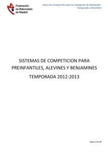 Bases Específicas de Competición de las categorías Preinfantiles, Alevín y Benjamín