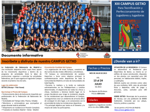 XIII CAMPUS GETXO ¿Donde van a ir? Documento informativo