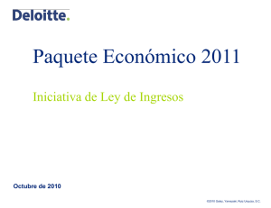 DELOITTE, Paquete económico 2010 10 15