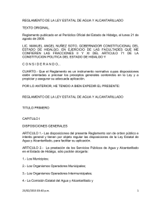 Reglamento Ley Estatal Agua y Alcantarillado Hidalgo