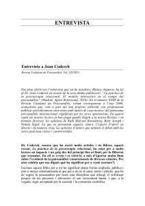 Entrevista a Joan Coderch. 2011. Vol.XXVIII/Núm.1, pp.131-148
