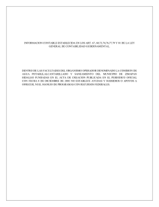 INFORMACION CONTABLE ESTABLECIDA EN LOS ART. 67, 68,73,74,76,77,79 Y 81... GENERAL DE CONTABILIDAD GUBERNAMENTAL.
