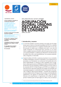 AGrUPACIÓN GLOBAL UNIONS DECLArACIÓN Declaración Del G20 en lonDres