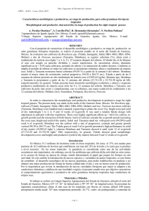 Características morfológicas y productivas para ocho gramíneas forrajeras (México 2007)