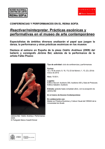 Ciclo "Reactivar/reinterpretar". Prácticas escénicas y performativas en el museo de arte contemporáneo