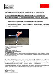 Conferencia-performance: Guillaume Désanges y Hélène Guenin cuentan "Una historia de la performance en veinte minutos"