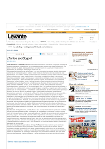 ¿Tantos sociólogos? JOSÉ BELTRÁN LLAVADOR (Levante EMV) (16 de Mayo de 2014)