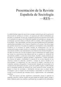 Presentación de la Revista Española de Sociología -RES-