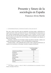 Presente y futuro de la sociología en España por Francisco Alvira Martín