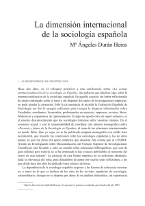 La dimensión internacional de la sociología española por Mª Ángeles Durán Heras