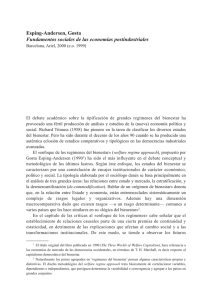 GØSTA ESPING-ANDERSEN, Fundamentos sociales de las economías postindustriales, Barcelona, Ariel, 2000 (e.o. 1999), por Luis Moreno