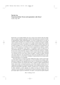 PAUL DU GAY, Organizing identity: Persons and organizations 'after theory', por Carlos Jesús Fernández Rodríguez y Riie Heikkilä