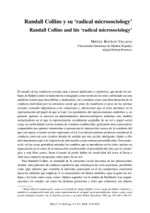 Randall Collins y su `radical microsociology´ / Randall Collins and his ‘radical microsociology’ , por Miguel Beltrán Villalva