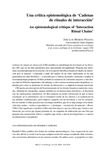 Una crítica epistemológica de ‘Cadenas de rituales de interacción’ / An epistemological critique of Interaction Ritual Chains , por José Luis Moreno Pestaña