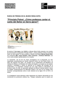 El próximo 11 de mayo, se presenta "Principio Potosí" en el Museo