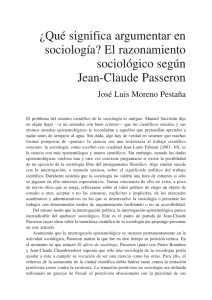 ¿Qué significa argumentar en sociología? El razonamiento sociológico según Jean-Claude Passeron, por José Luis Moreno Pestaña