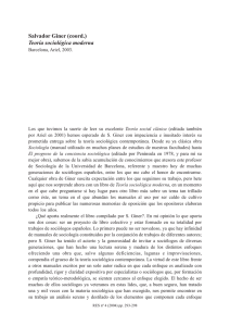 SALVADOR GINER (Coord.), Teoría sociológica moderna, Barcelona, Ariel, 2003, por Eduardo Moyano Estrada