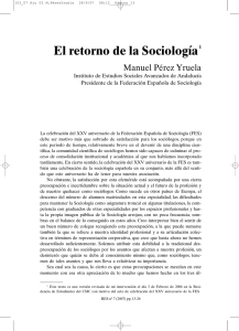 El retorno de la Sociología, por Manuel Pérez Yruela