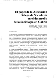 El papel de la Asociación Galega de Socioloxía en el desarrollo de la Sociología en Galicia, por José Luis Veira Veira