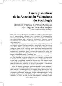 Luces y sombras de la Asociación Valenciana de Sociología, por Rosario Fernández-Coronado González y Mª Eugenia González Sanjuán