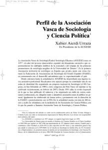 Perfil de la Asociación Vasca de Sociología y Ciencia Política, por Xabier Aierdi Urraza