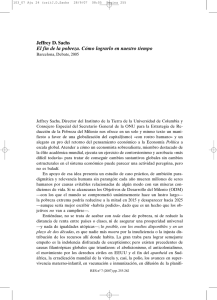 JEFFREY D. SACHS, El fin de la pobreza. Cómo lograrlo en nuestro tiempo, Barcelona, Debate, 2005, por Juan Manuel Iranzo