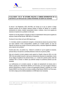 02-11-15 Publicada Nota informativa nº NI GA 09/2015 de 29 de octubre de 2015 sobre novedades en la gestión informática de ventajas OEA en declaraciones con Agente de Aduanas