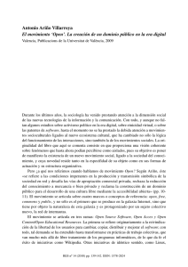ANTONIO ARIÑO VILLARROYA, El movimiento ‘Open’. La creación de un dominio público en la era digital , por Pedro García Pilán