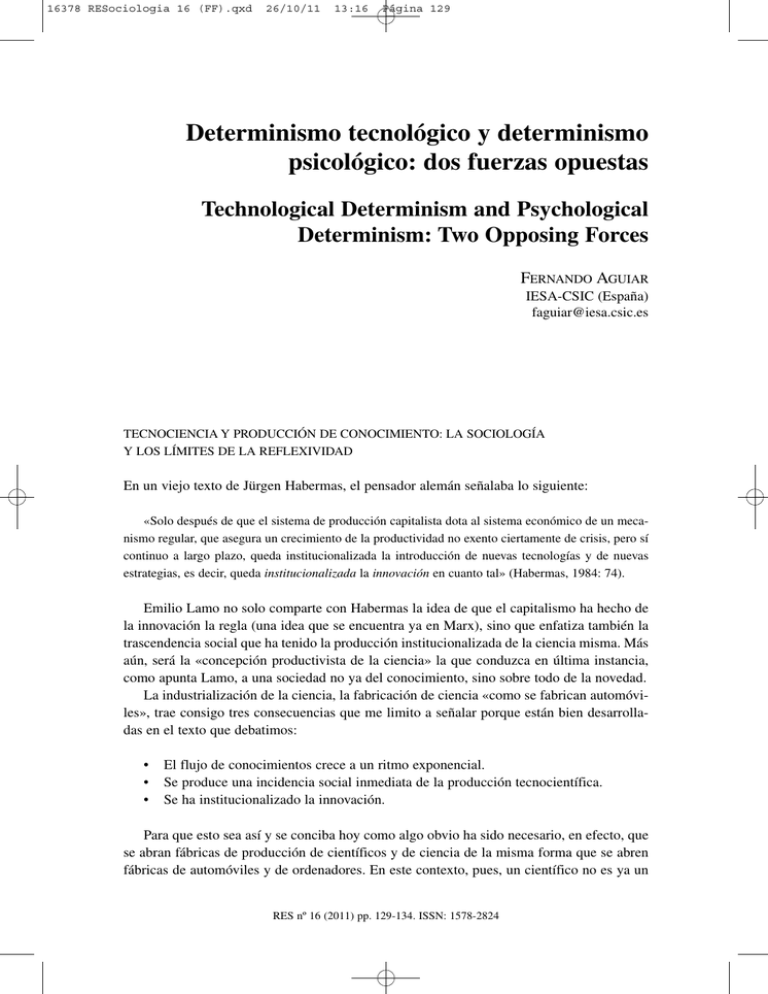 Determinismo Tecnológico Y Determinismo Psicológico: Dos Fuerzas ...