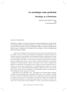 La sociología como profesión/ Sociology as a Profession , por José Antonio Gómez Yáñez