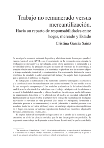 Trabajo no remunerado versus mercantilización. Hacia un reparto de responsabilidades entre hogar, mercado y Estado por Cristina García Sanz