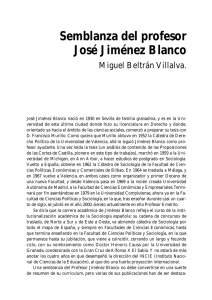 Semblanza del profesor José Jiménez Blanco por Miguel Beltrán Villalva