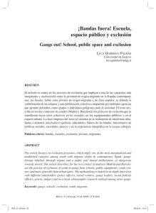 ¡Bandas fuera! Escuela, espacio público y exclusión / Gangs out! School, public space and exclusion , por Luca Queirolo Palmas