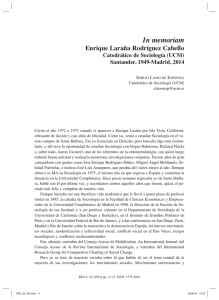 In memoriam, Enrique Laraña Rodríguez Cabello , por Emilio Lamo de Espinosa