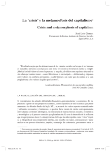 La ‘crisis’ y la metamorfosis del capitalismo / Crisis and metamorphosis of capitalism , por José Luís Garcia