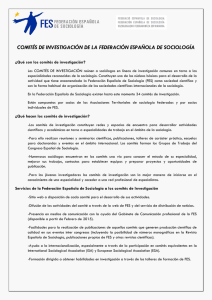 COMITÉS DE INVESTIGACIÓN DE LA FEDERACIÓN ESPAÑOLA DE SOCIOLOGÍA