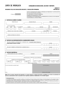 Documento 1 Impreso de Matrícula Infantil y Primaria 2016/2017