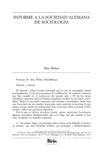 Weber, Max, «Informe a la Sociedad Alemana de Sociología», REIS, 58/92, pp. 189-207