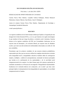 XII CONGRESO ESPAÑOL DE SOCIOLOGÍA DESIGUALDAD DE OPORTUNIDADES EN CANARIAS