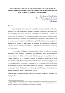   APLICACIÓN DEL ANÁLISIS DE CONTENIDO EN LA INVESTIGACIÓN DE  MEDIOS PERIODÍSTICOS DIGITALES: LA EVOLUCIÓN DE THE HUFFINGTON 