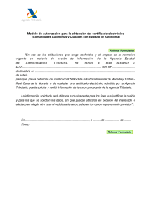 Modelo de autorización para la obtención del certificado electrónico (finalidades tributarias de Comunidades Autónomas) (MAOCA2)