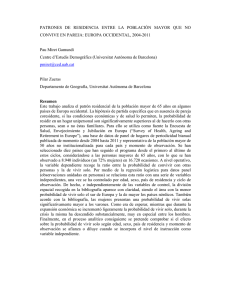 PATRONES  DE  RESIDENCIA  ENTRE  LA ... CONVIVE EN PAREJA: EUROPA OCCIDENTAL, 2004-2011