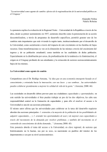 “La universidad como agente de cambio: efectos de la regionalización... el Uruguay.”